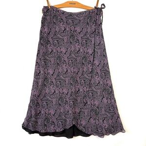 Vintage Alfani 100% Silk Paisley Wrap Skirt